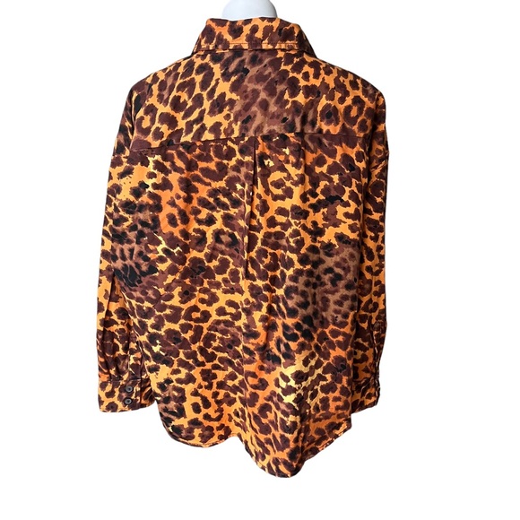 Native Youth Oversized Shacket in Bright Leopard Print, Sz L - Picture 4 of 11